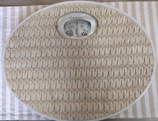 Vintage 1950s Hanson Bathroom Floor Scale Wicker Bamboo Rattan MCM