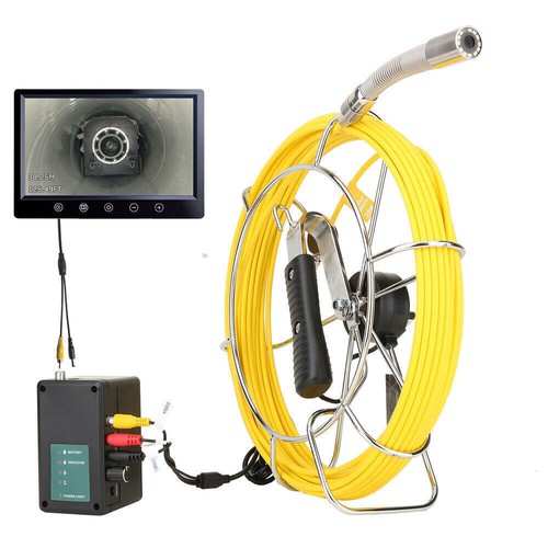 9" Monitor Sewer Pipe Inspection Video Camera 512HZ HD 22MM IP68 F929JTR-30M - Picture 11 of 18