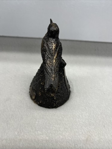 Vintage Wally Shoop Cast Bronze Bird W/ Ribbon Bell - Picture 6 of 11