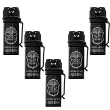 5 POLICE MAGNUM Pepper Spray Self Defense 2oz Flip Top Belt Clip Fogger Security