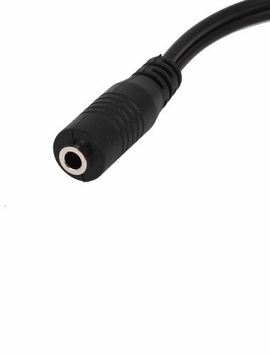 3.5mm Female to 2 male Mic Audio Headphone AUX Headset Microphone Splitter Cable - Picture 3 of 3