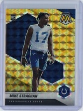 MIKE STRACHAN 2021 Panini Mosaic Yellow Reactive Prizm RC #397 Colts Panthers