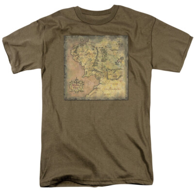 The Lord of the Rings Middle Earth Map Licensed Adult T-Shirt