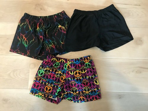 (II) 3 pairs! GemGear Girls Youth Large Dance Gymnastics Spandex Shorts - Picture 7 of 8