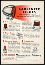 1957 Carpenter Rar Revolving Light Flasher Etc 6 Lights Photo Vintage Print Ad