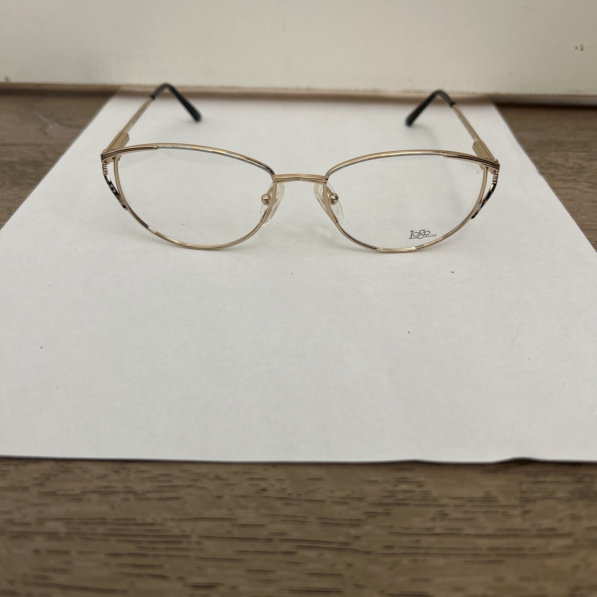 VTG NOS Logo Paris Pearl & Ebony LM954 Metal Frame Eyeglasses 52