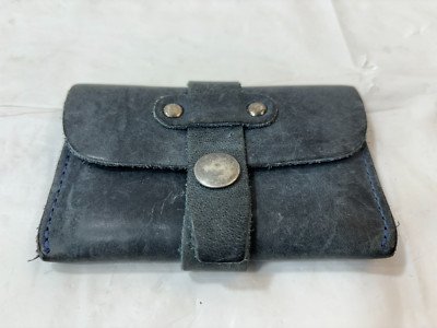 Hide & Drink Soft Blue Leather Wallet & Card Sleeve