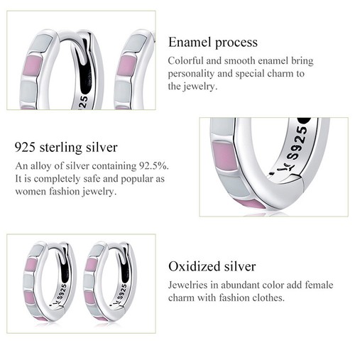 Voroco Fashion 925 Sterling Silver Simple Check Ear Buckles Earrings Gift Party - Picture 3 of 12