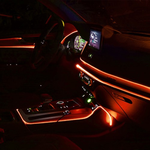 6.56FT Orange LED EL Wire Light Strip Car Atmosphere Glow Neon Decor Lamp - Picture 10 of 13