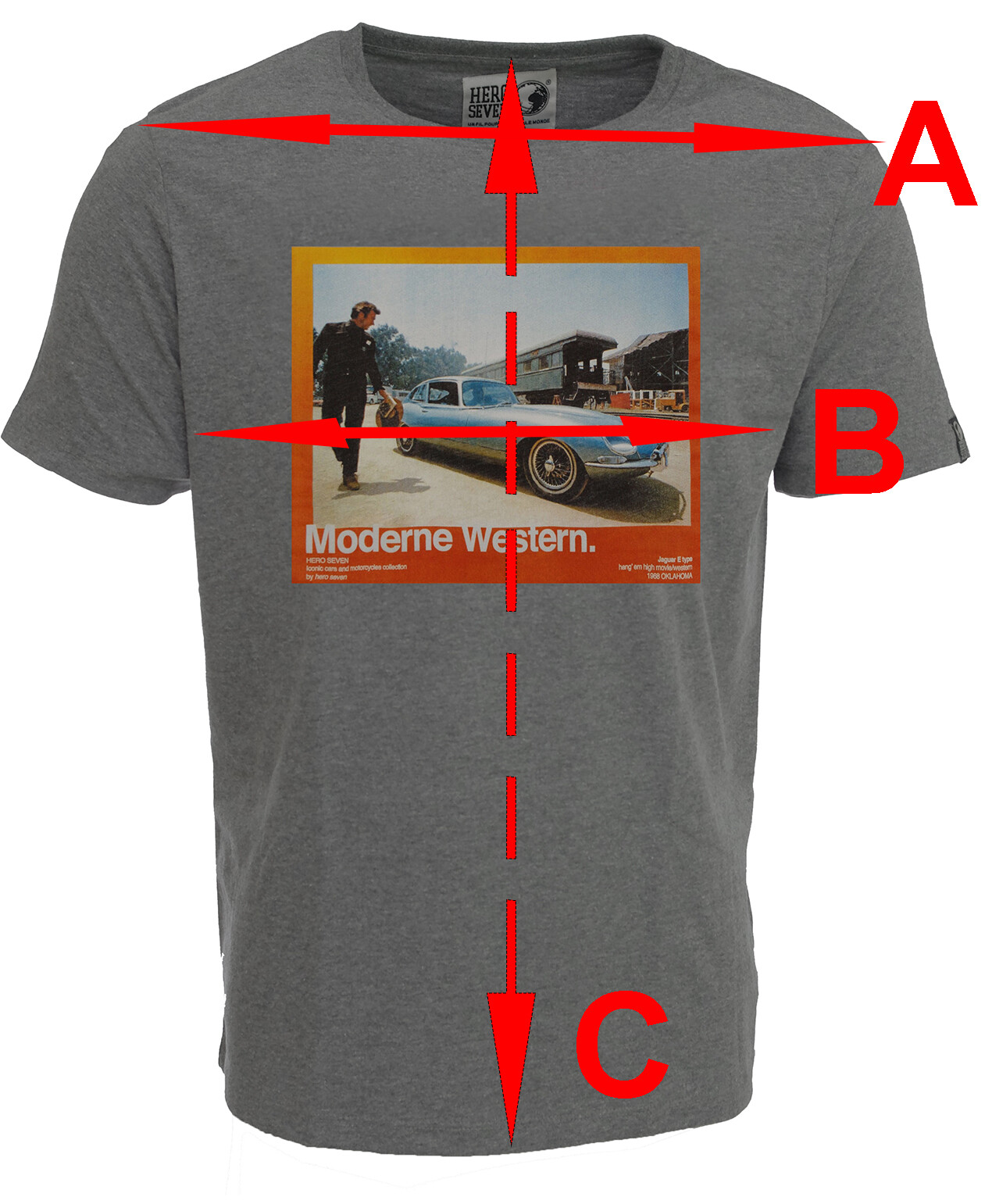 Clint Eastwood Jaguar Type E Hero Seven Mens T-Shirt Spray Grey Western image 5