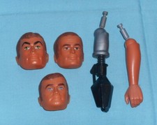 vintage Six Million Dollar Man MASKATRON 3 FACES  CLAW ARM  LEFT ARM parts lot