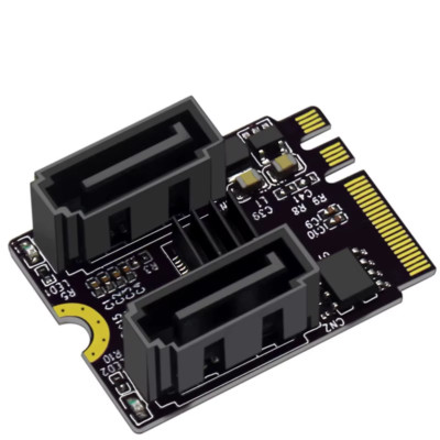 M2 To 2 Ports SATA 3.0 Card KEY A+E WIFI M.2 To SSD SATA. Inklusive Verlängerung