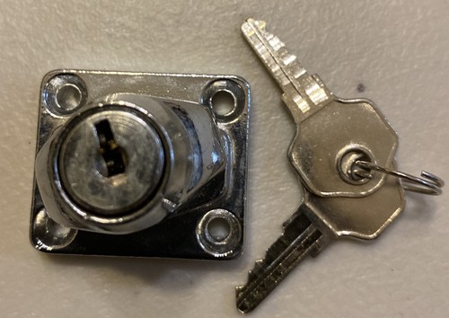 Window key lock chrome with key opened never used screws missing | eBay ...