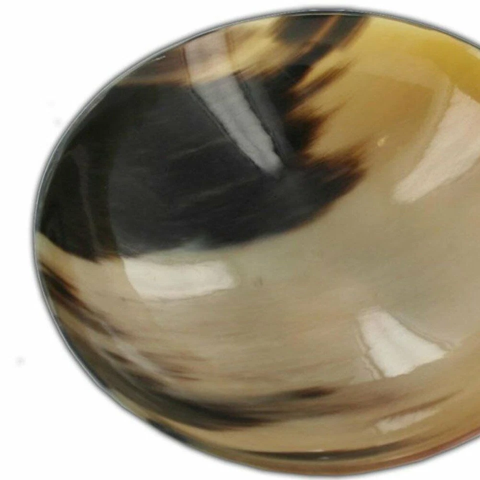 Tigela de chifre bovino esculpida à mão estilo renascentista natural 16 oz mármore exclusivo - Imagem 2 de 3