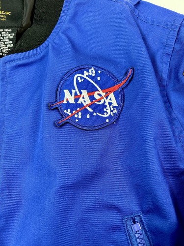 Youth NASA Flight Jacket Alpha Industries Authentic Apparel Space Shuttle SZ 8 - Picture 3 of 12