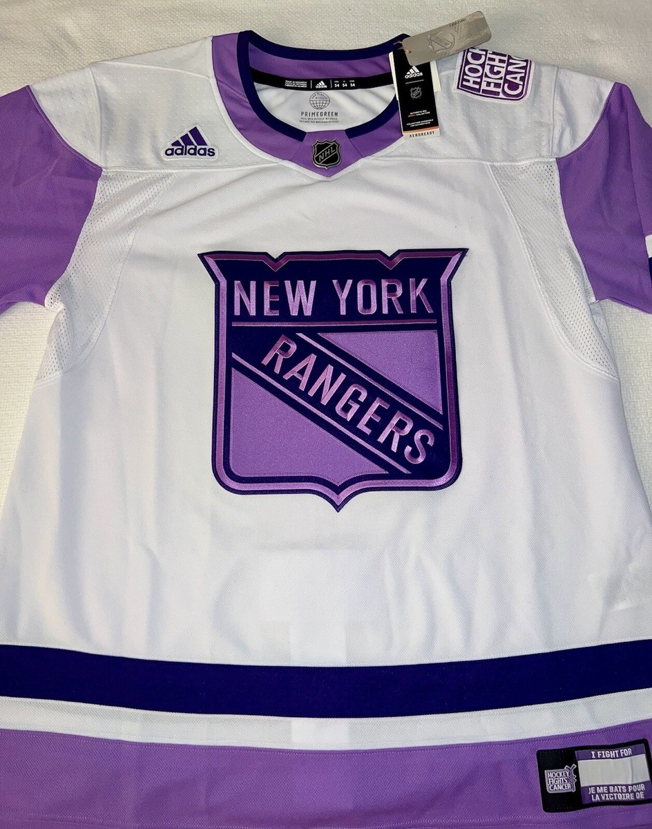 NY RANGERS HOCKEY FIGHTS CANCER AUTHENTIC JERSEY ADIDAS SIZE 54