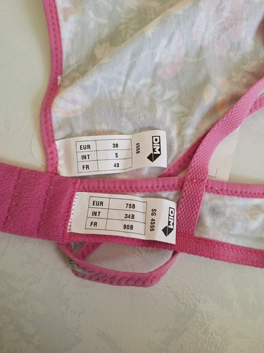 DIM ENSEMBLE LINGERIE TAILLE 90B / 40 COLORIS GRIS / ROSE ( PROTOTYPE ) - Imagen 5 de 6