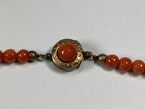 Vintage Italian Red Coral Necklace Mediterranean NOT Dyed Gold On Silver Vermeil - Picture 10 of 16