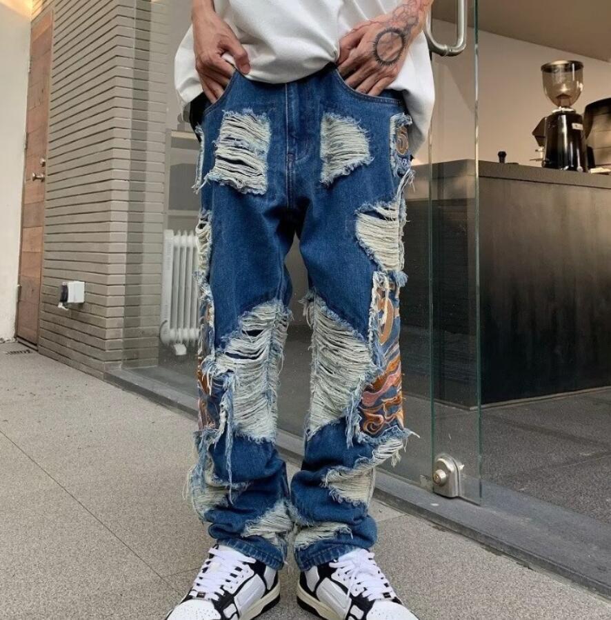 Jacenvly Mens Dress Pants Clearance Long Skinny Pants Mid Waisted Ripped  Hole Pocket Print Trousers for Men Casual Cotton Straight Trousers Jeans  Pants Full Length Pants - Walmart.com