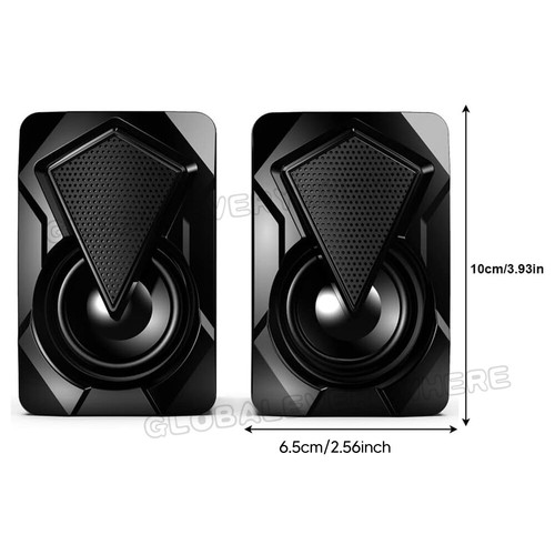 2X Computer Speaker Loud Sound with LED RGB Light for PC Laptop Stereo Desktop - Picture 8 of 10