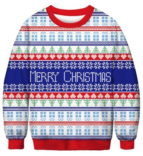 Ugly Christmas Sweatshirt for Men Women Funny Holiday Large Merry Christmas - Bild 1 von 5
