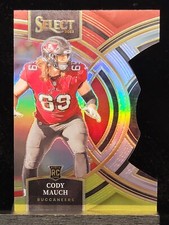 2023 Panini Select Football Red & Yellow Premier Die-Cut Cody Mauch Tampa #133