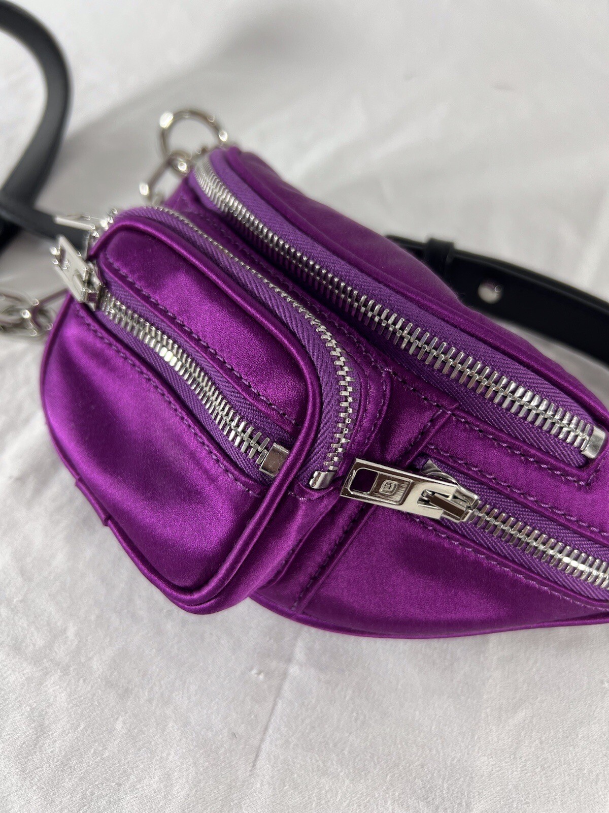ALEXANDER WANG Purple Satin and Leather Women's Crossbody Bag image 7