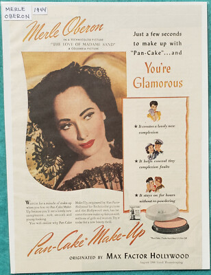 Merle Oberon 1944 Max Factor Magazine Advertisement One Sheet 8'' x 11''