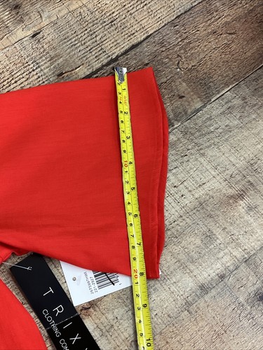 Trixxi Pagliaccetto Donna Taglia S Rosso Corto Manica a Campana Scollo a V Smerlato Nuovo con etichette - Foto 15 di 19