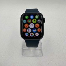 Factory Unlocked Apple Watch SE 2nd Gen 44MM Black Aluminum w/ Blue Sport Band