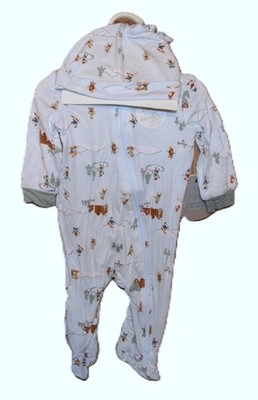 MILKBERRY Winter Scene 0-3 MONTHS BABY Unisex Bodysuit With Hat Rayon Bamboo