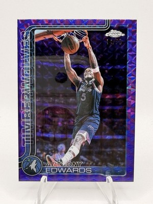 2025-26 Topps Chrome Update Anthony Edwards #17 Purple Geometric Refractor /75