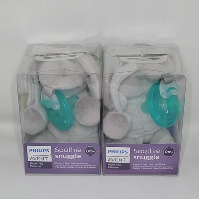 AVENT Soothing Snuggle 2pk  0+ Months Plushy With Attached Pacifier 