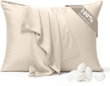 100 Pure Silk Pillowcase 2 Pack for Hair and Skin, Both Sides 23 Momme Grade...