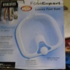Homedics FootExpert Luxury Foot Bath Easy Pour Drain 3 Speeds White/Blue