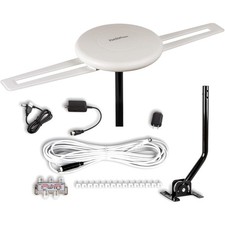 Antenna HDTV - Antenna TV da Esterno Amplificata Omnidirezionale 360° fino a 150 Mi...