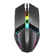 Image of USB RGB Wired Gaming Mouse, 1600DPI, Ergonomic, 7-Colour Light, Black