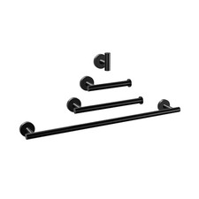 4-Piece Bath Hardware Set with 2-Towel Racks, Toilet Paper Holder and Towel Hook