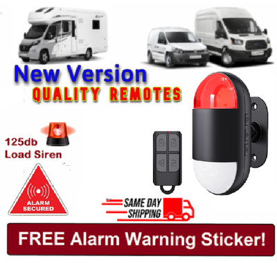 Wohnwagen-LKW-Bus-Van Easy-Fit Funk Alarm Sicherheit Einstieg Bewegungsmelder+Licht
