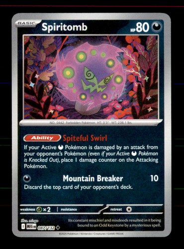 Spiritomb 087/132 Uncommon Mega Evolution Pokemon Reverse Holo Near Mint