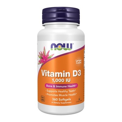 NOW Foods Supplements, Vitamin D-3 1,000 360 Count (Pack of 1), Yellow/Green 