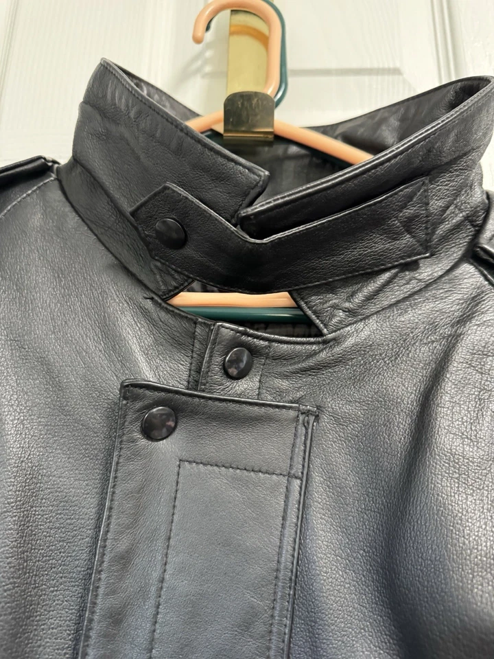 Men’s Biker Trench Coat Size 52 Bikers Dream Apparel USA - Image 2 of 4