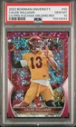 2022 BOWMAN UNIVERSITY RC FUCHSIA MINI DIAMOND CALEB WILLIAMS /150 BEARS PSA 10