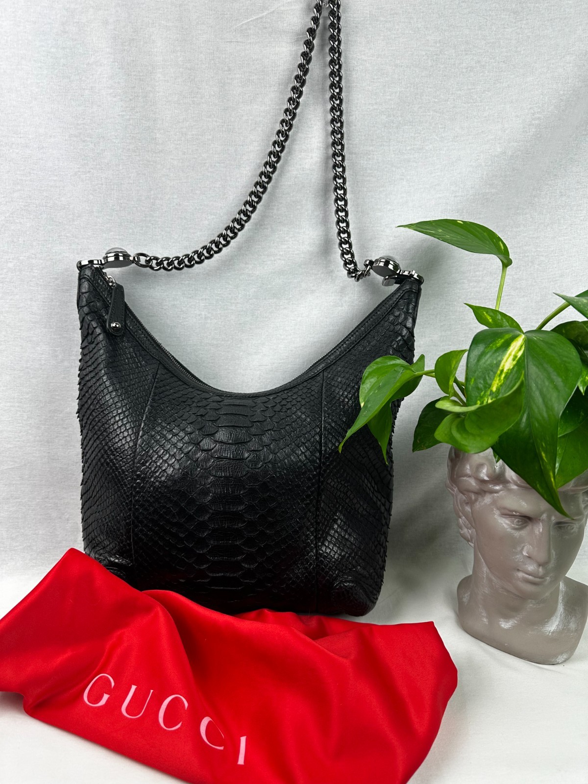 Gucci Soho Chain Hobo black Python chain shoulder… - image 5