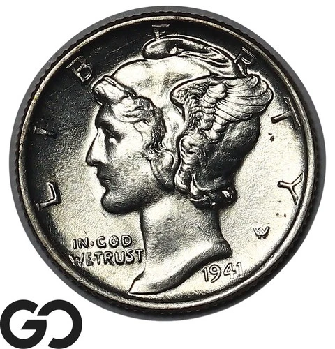 1941 Mercury Dime Near Gem BU++
