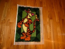 Tigger Latch Hook Panel Completed to Finish into Rug 30 x 20"