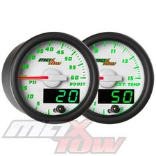 Maxtow Diesel Boost1500f Egt Gauge Set W Sensors White Dial Green Led 52mm