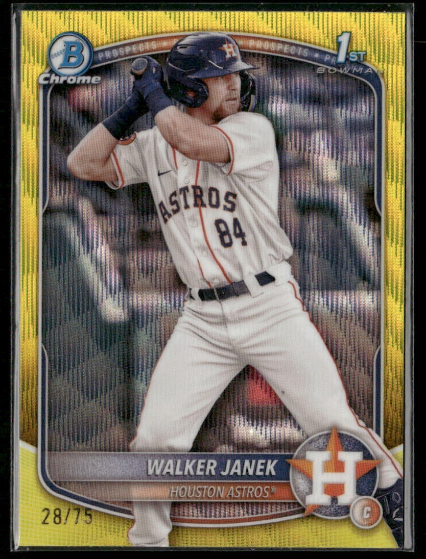 2025 Bowman Chrome Walker Janek #BCP-15 Yellow Wave Refractor /75 (RC)