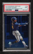 2022 Bowman Heritage Blue Refractor 79/99 Jackson Chourio PSA 9 MINT 3pb