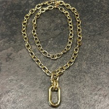 Two Piece Chunky Link Layered Necklace Set In Goldtone